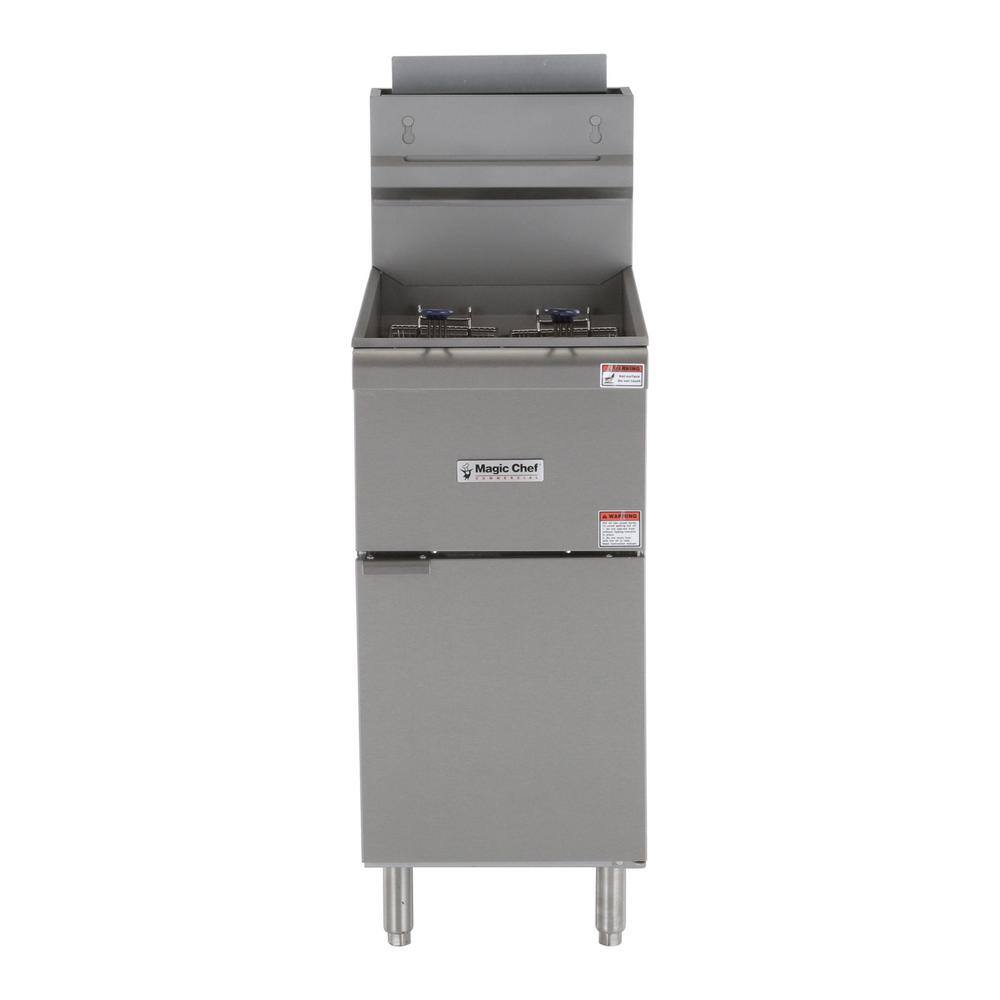 Magic Chef 35 Qt. Stainless Steel Commercial Propane Gas Fryer MCCGF50A-P