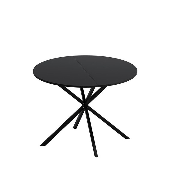 42.13'' Modern Cross Leg Round Dining Table for 2 People，Kitchen Bar Table with 2Piece Removable Top