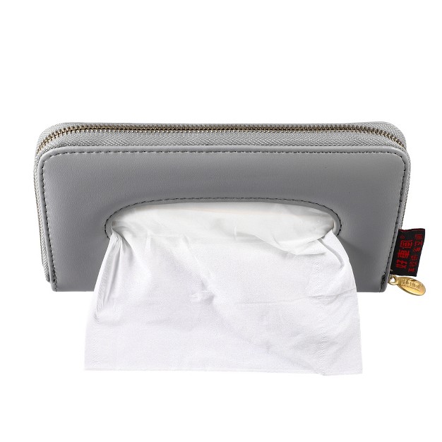 Unique Bargains Car Sun Visor Backseat Tissue Napkin Box Holder Case Pu Leather For Vehicle Suv Truck Rv