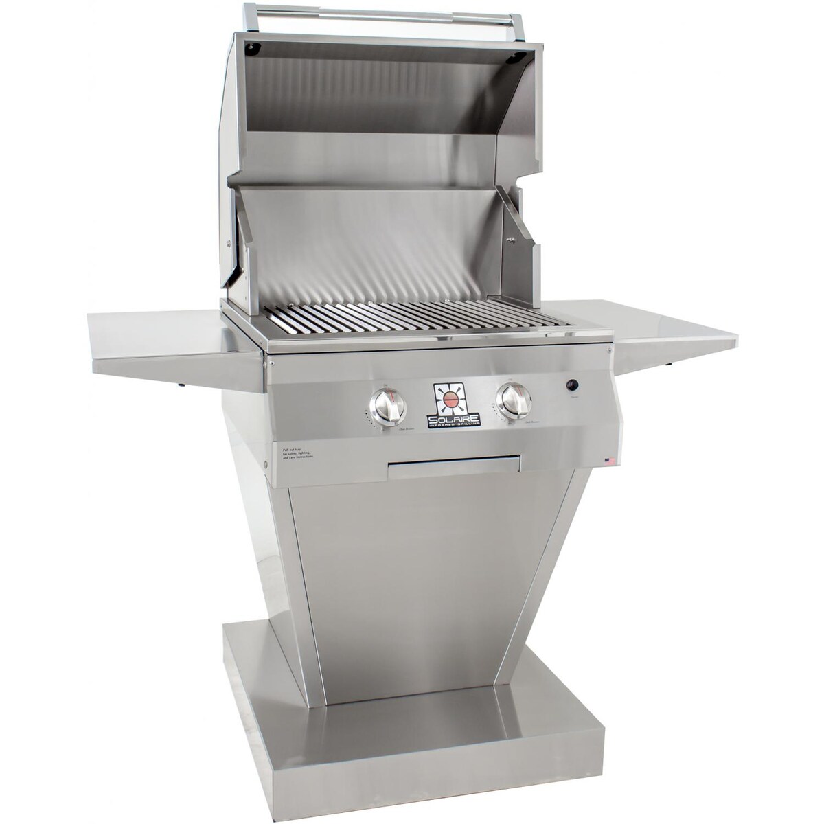 Solaire 27 Inch Deluxe InfraVection Natural Gas Grill On Angular Pedestal Base