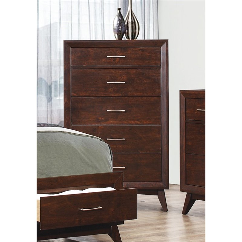 Coaster Carrington 5 Drawer Chest in Coffee