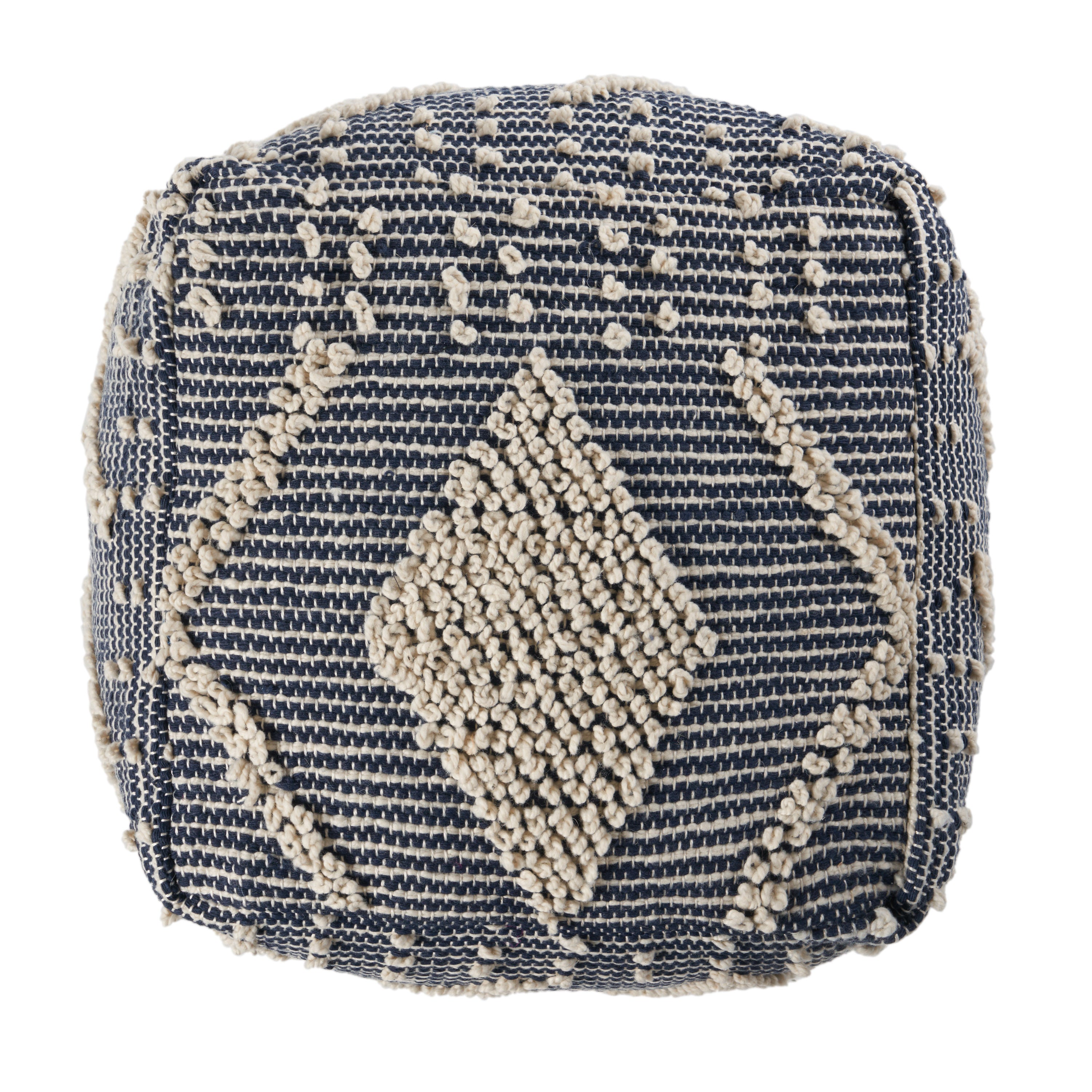 Dereka Contemporary Handcrafted Faux Yarn Pouf