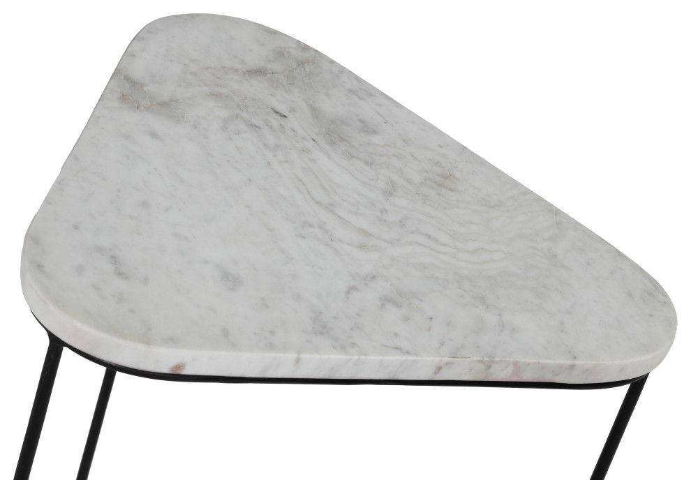 Bare Decor Selfy 2 Piece Nesting Accent Tables  Black/White Triangle Marble   Transitional   Coffee Table Sets   by CozyStreet  Houzz