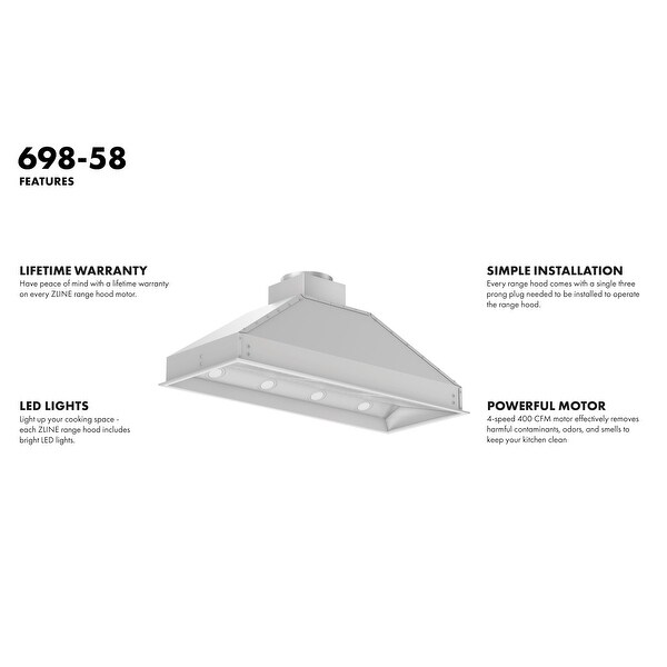 ZLINE Ducted Wall Mount Range Hood Insert (698)