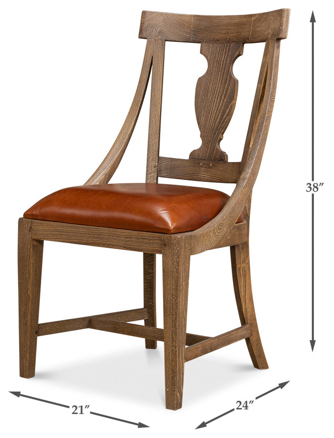 Fireside Vineyards Dining Chairs Set of 2 Husk Leather Seat   Traditional   Dining Chairs   by Sideboards and Things  Houzz