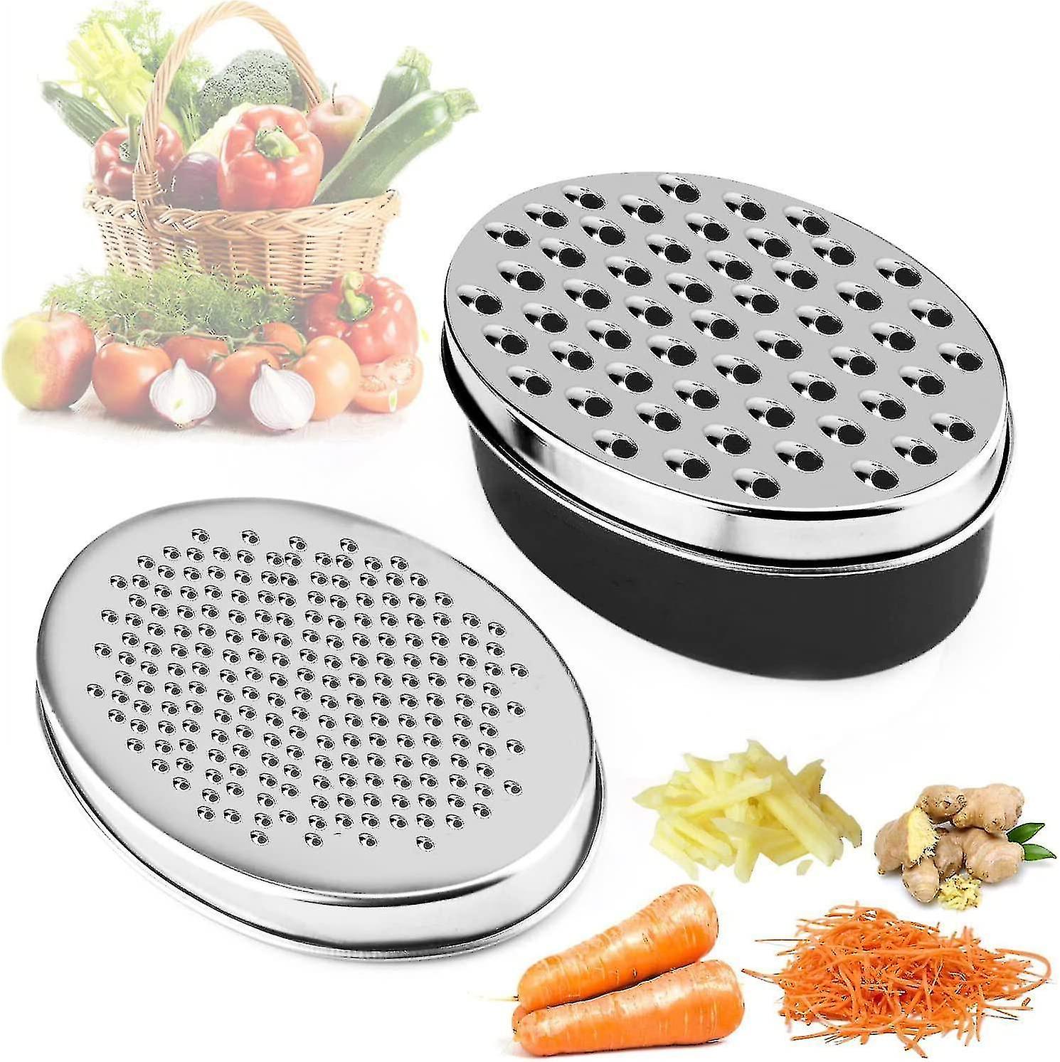 Cheese Disc With Container， Grater For The Kitchen With 2 Sizes， For Shredded Gift