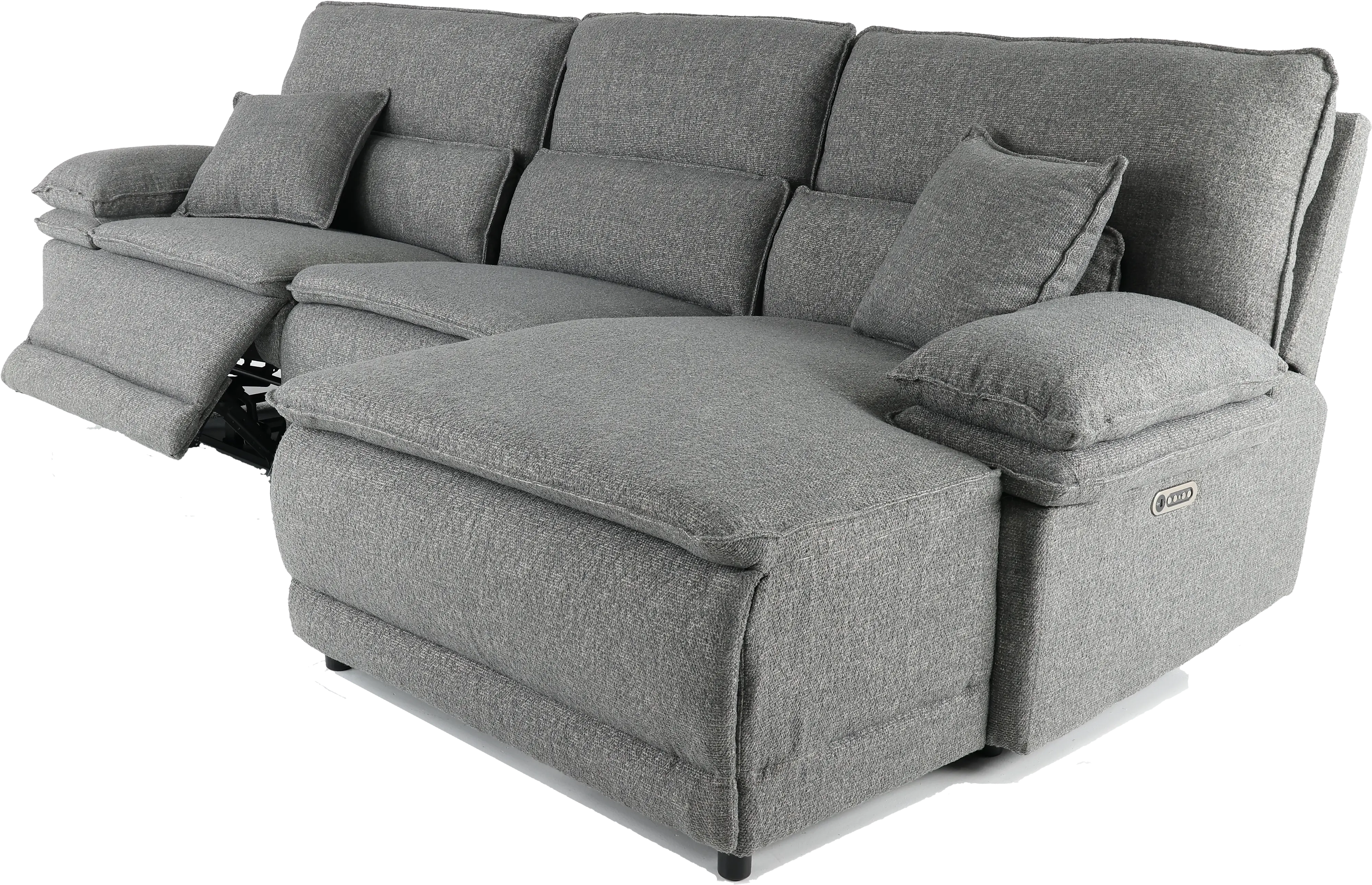 Merino Charcoal Gray 3-Piece Right Chaise Power Reclining Sofa