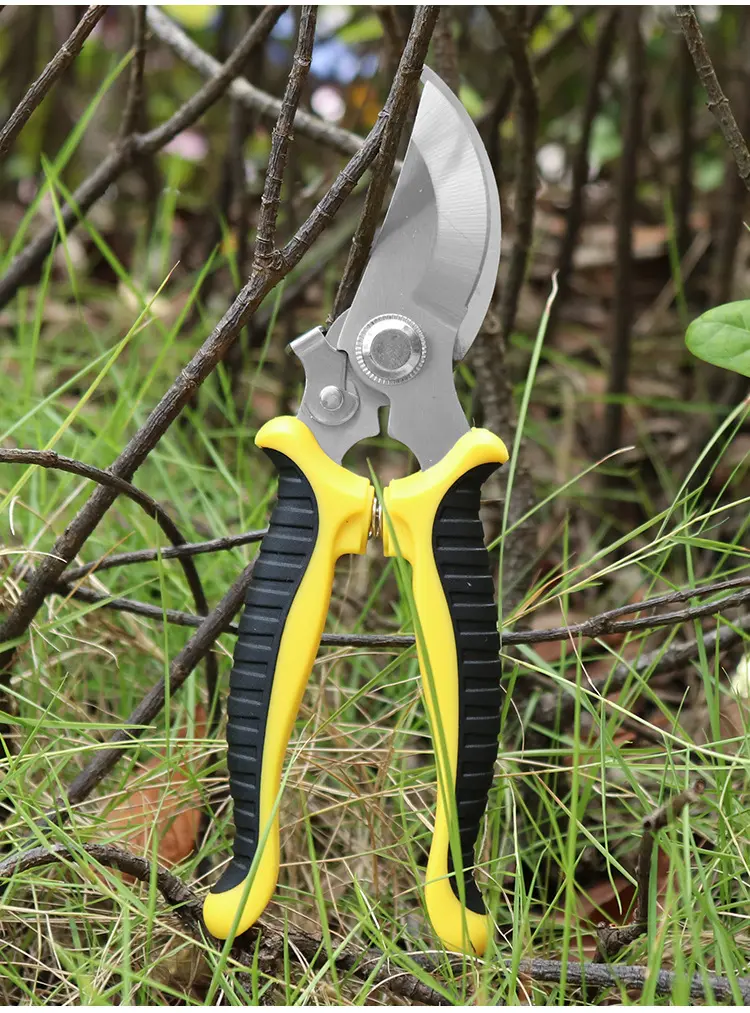 steel garden pruning shear Non slip Manual pruning shears professional with silicone handle