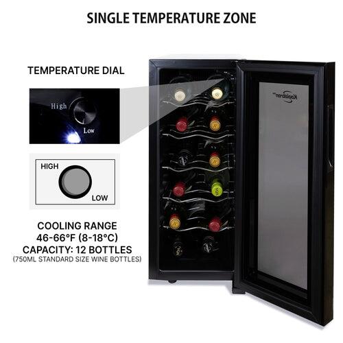 Koolatron WC12 11 Inch Black Wine Cooler