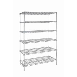 HDX 6-Tier Commercial Grade Heavy Duty Steel Wire Shelving Unit in Chrome (48 in. W x 72 in. H x 24 in. D) HD32448RCPS