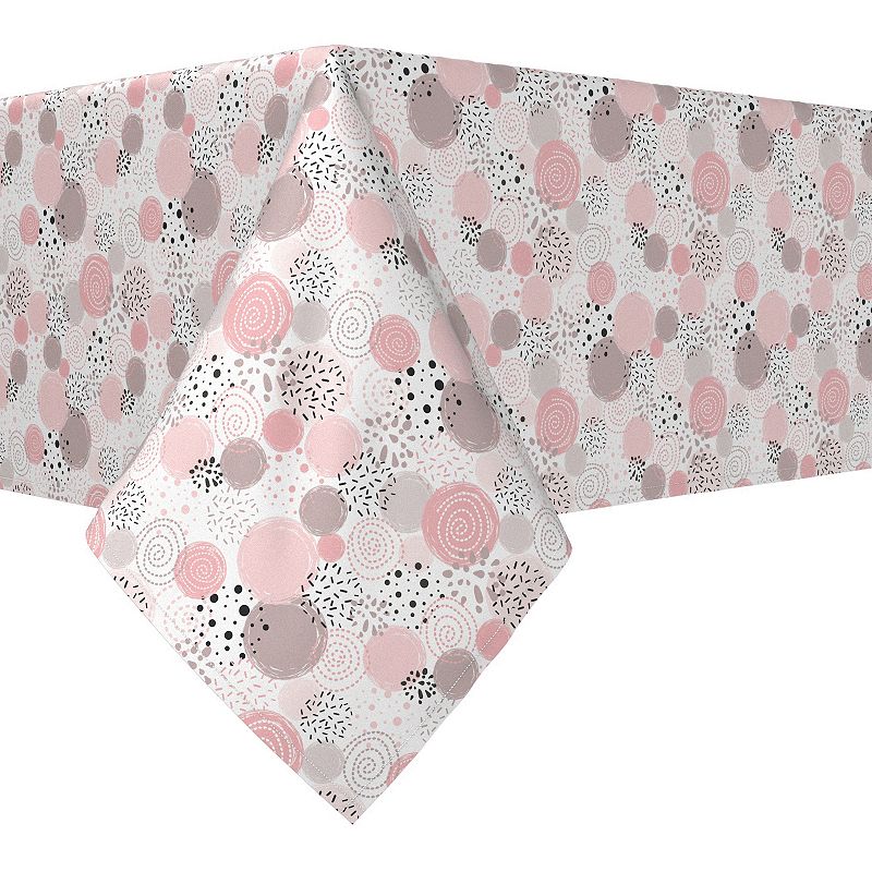 Rectangular Tablecloth， 100% Cotton， 52x104， Decorated in Pink Dots