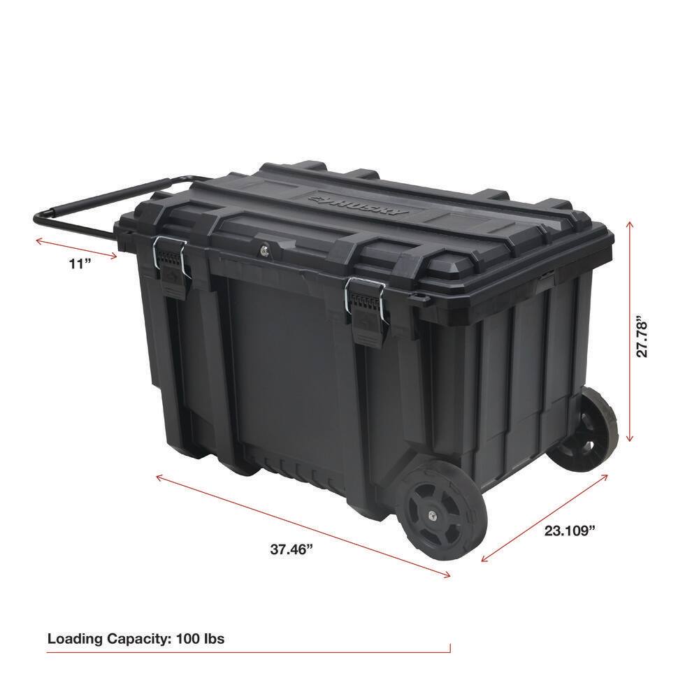 Husky 23 in. 50 Gal. Black Rolling Toolbox with Keyed Lock and Portable Hand Tool Tray 206319