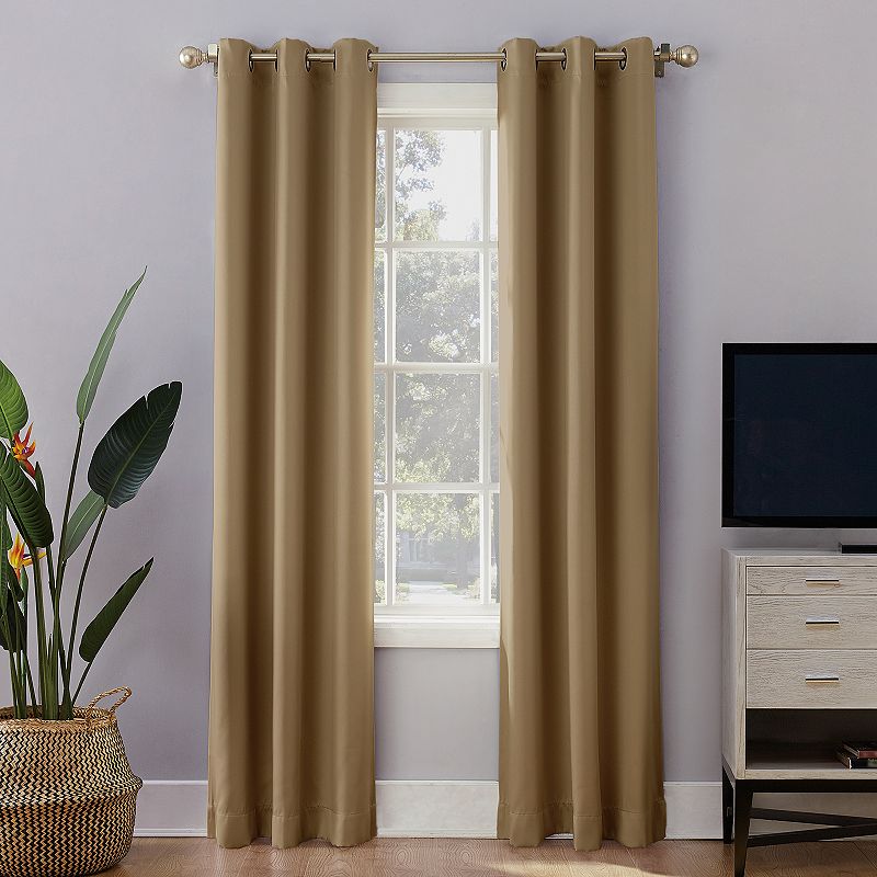 Sun Zero 2-Pack 100% Blackout Theater Grade Norway Grommet Curtain