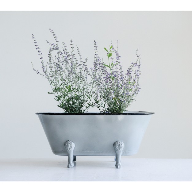 Decorative Container Footed Bathtub Gray Storied Home