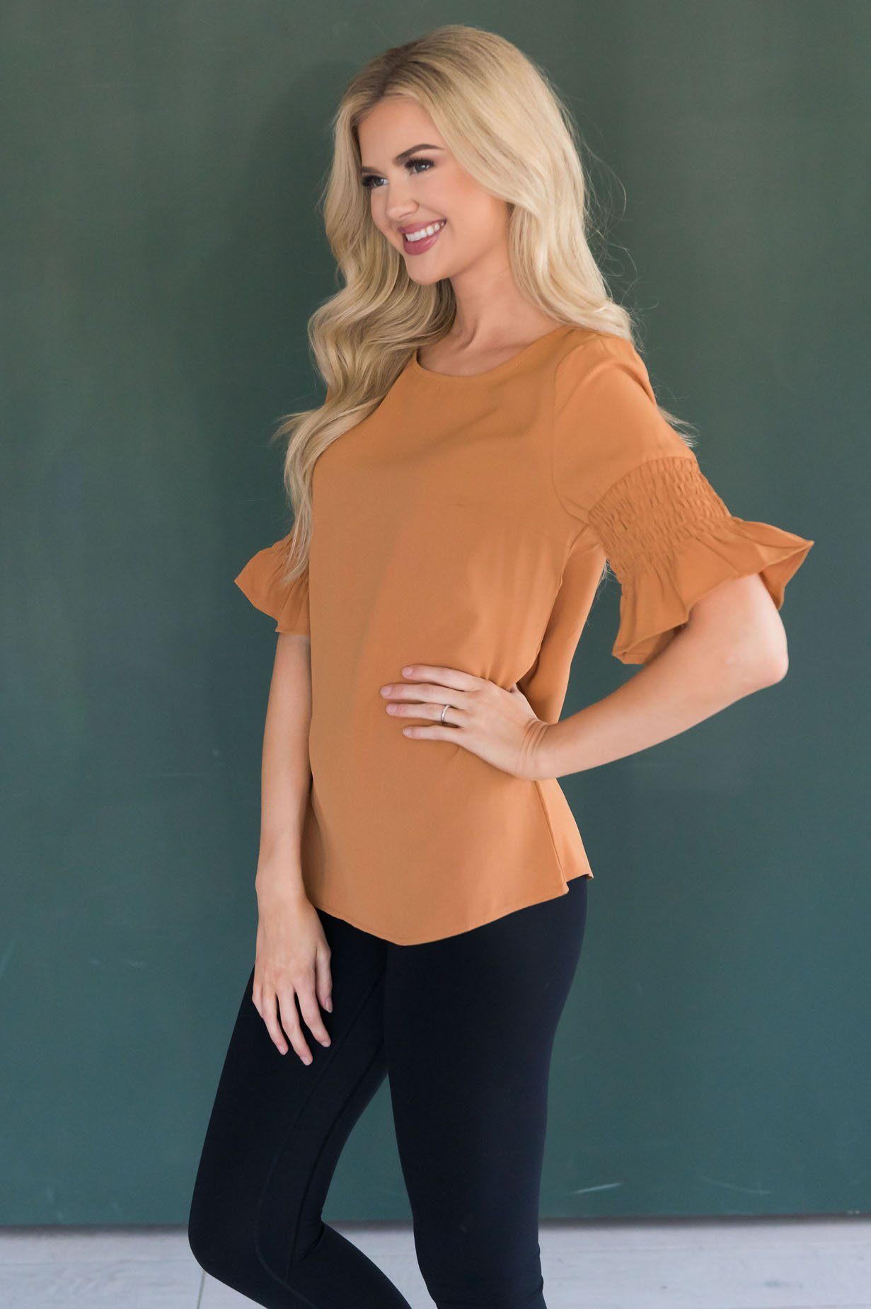 Something New Gathered Sleeve Top