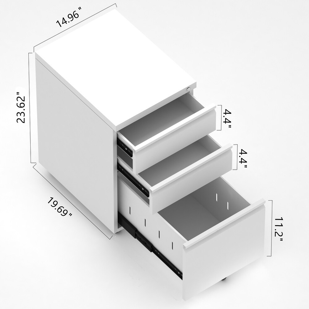 Steel 3 Drawer File Cabinet with Lock