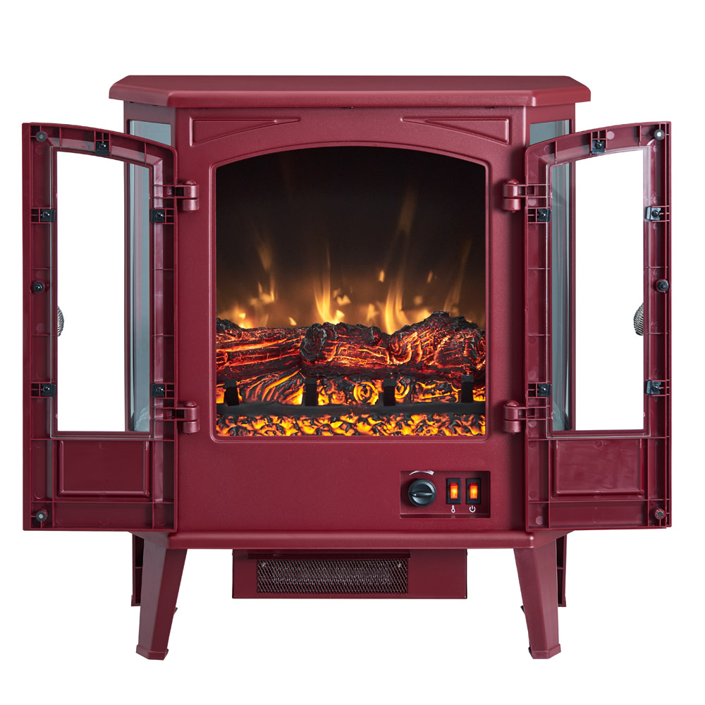 Hearthpro 25 Red 5 Sided Infrared Electric Stove ;