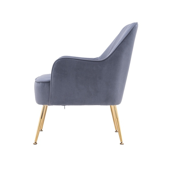 Modern Ergonomics Soft Velvet Fabric Material Accent Chair