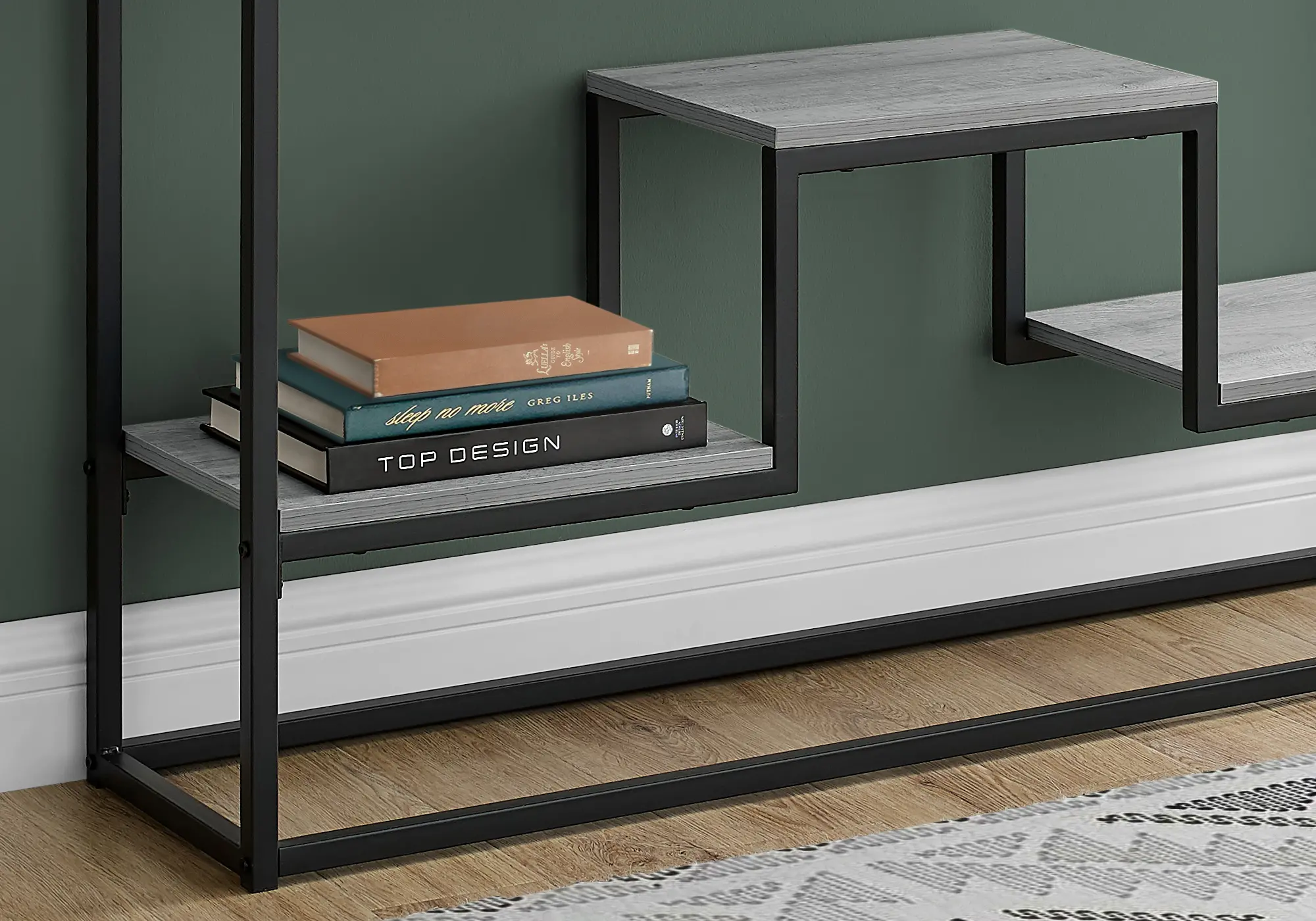 Contemporary Gray and Black Sofa Table - Luka