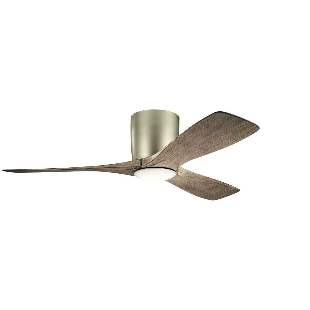 3-Blade 48 inch Hugger Ceiling Fan with Led Lights and Wall Control-Brushed Nickel Finish Bailey Street Home 147-Bel-3329891