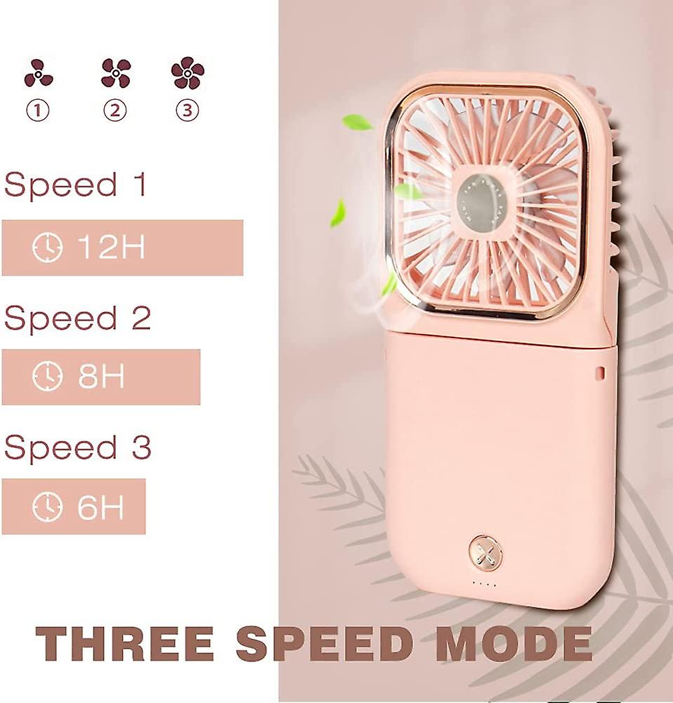 12.7 Cm Mini Portable Fan Small Battery Operated Fan 1 As Power Bank， Phone Holder， Portable Fan， Desk Fan， Personal Usb Rechargeable Fans， 3000 Mah P