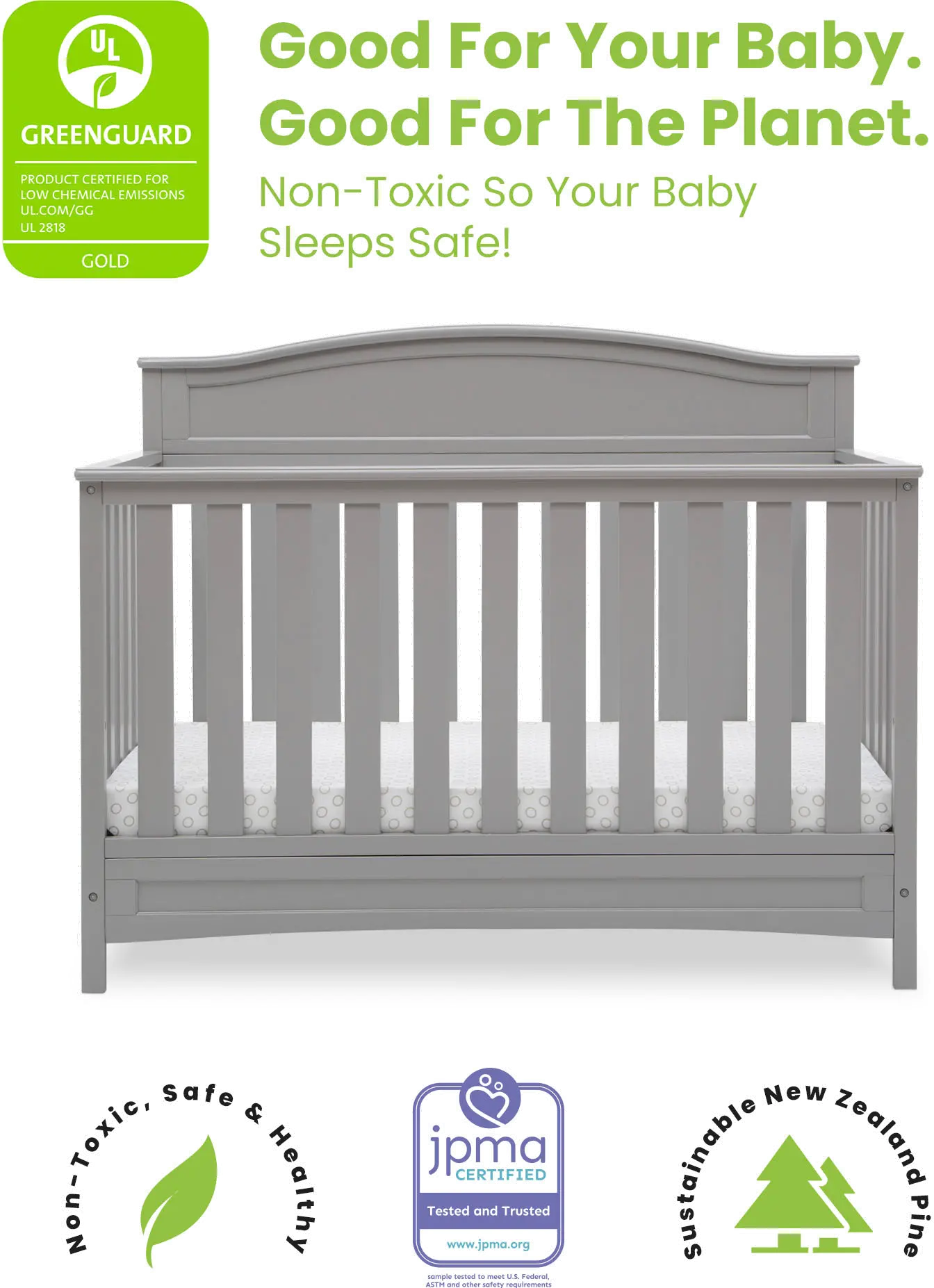 Emery Gray 4-in-1 Convertible Crib