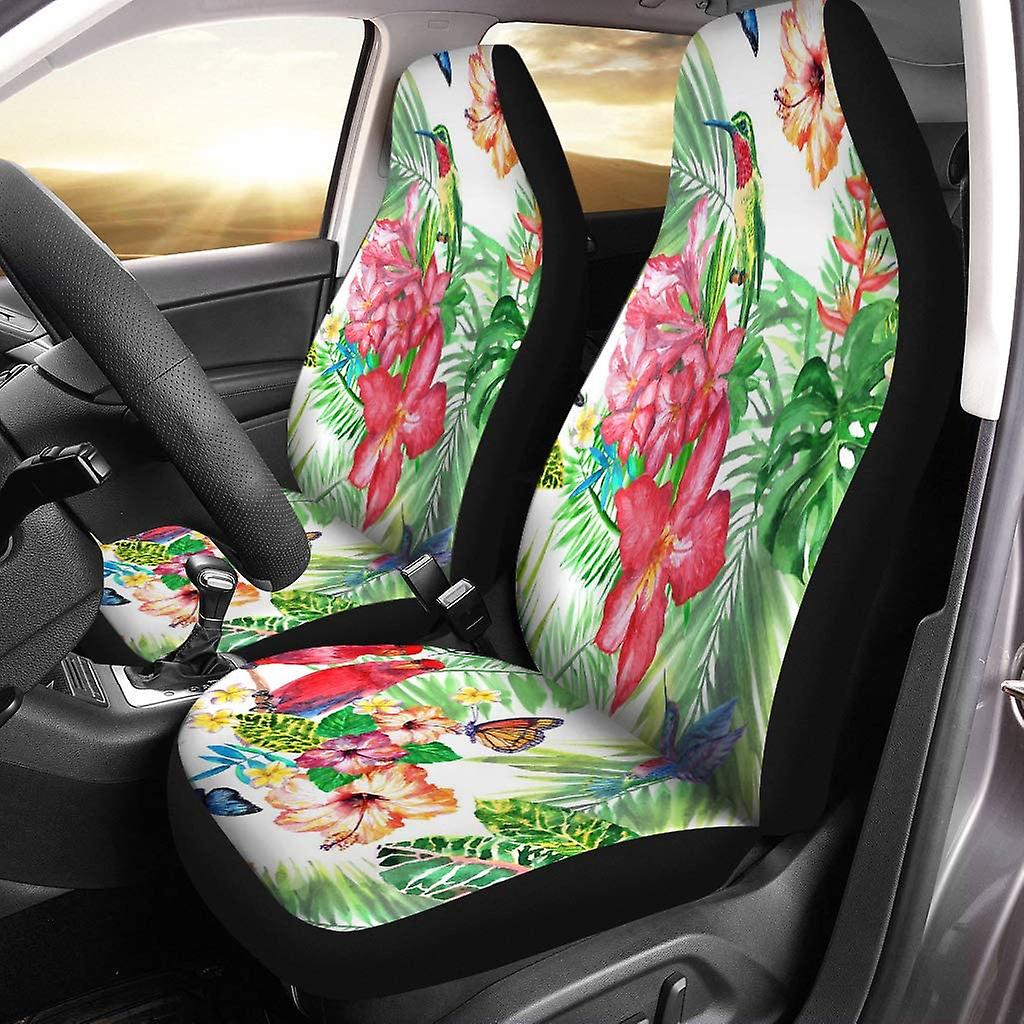 Set Of 2 Car Seat Covers Watercolor Flowers Universal Auto Front Seats Protector Fits For Car，suv Sedan，truck D---44409