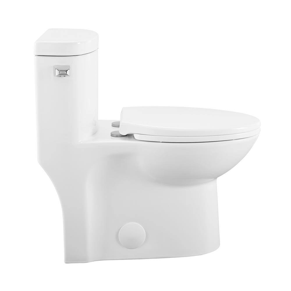 Swiss Madison Sublime 1-Piece 1.28 GPF Single Flush Elongated Toilet in White Seat Included SM-1T206