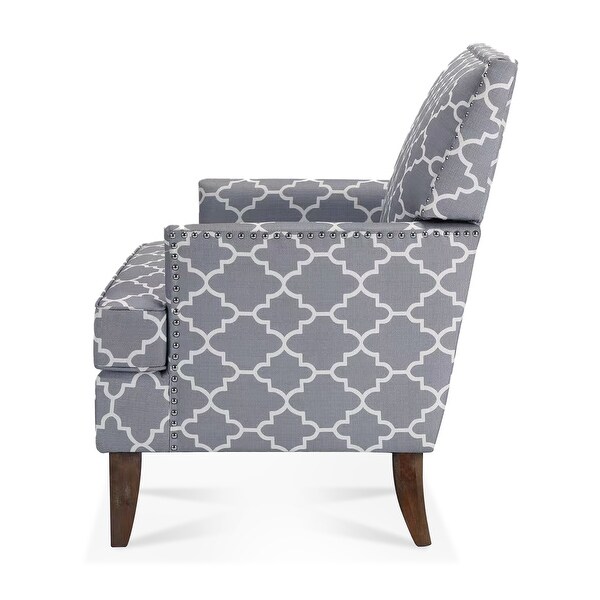 Fabric Accent Chairs for Living Room with Nailheads