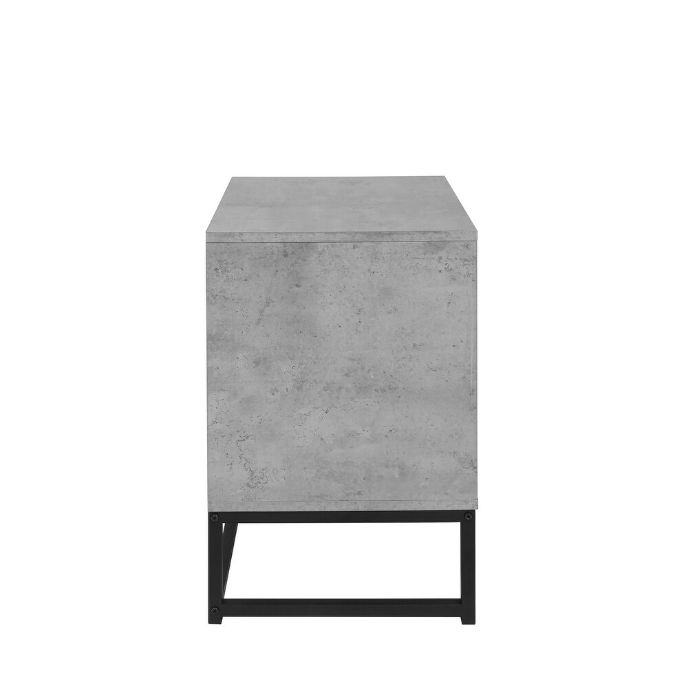 Industrial Style Geometric Design Nightstand with 2 Drawers