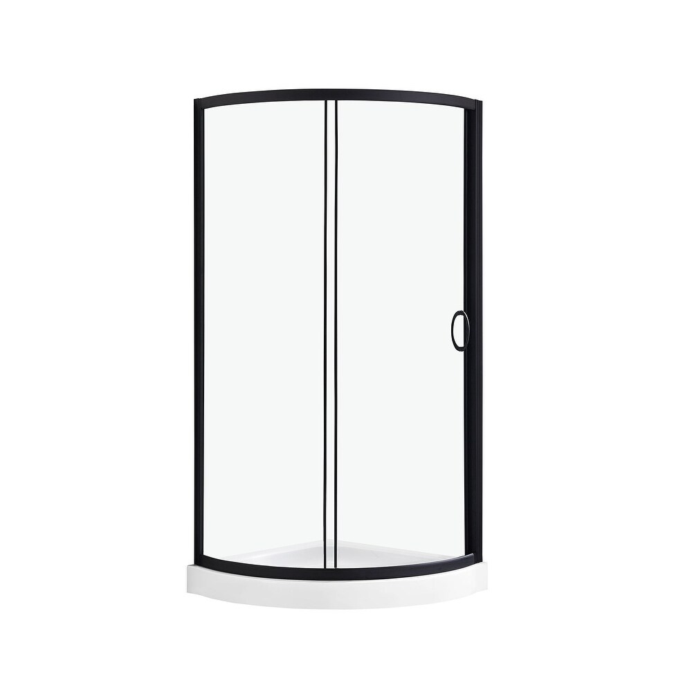 Ove Decors Breeze 32 in. Black Shower Kit with Clear Glass Panels and Base included