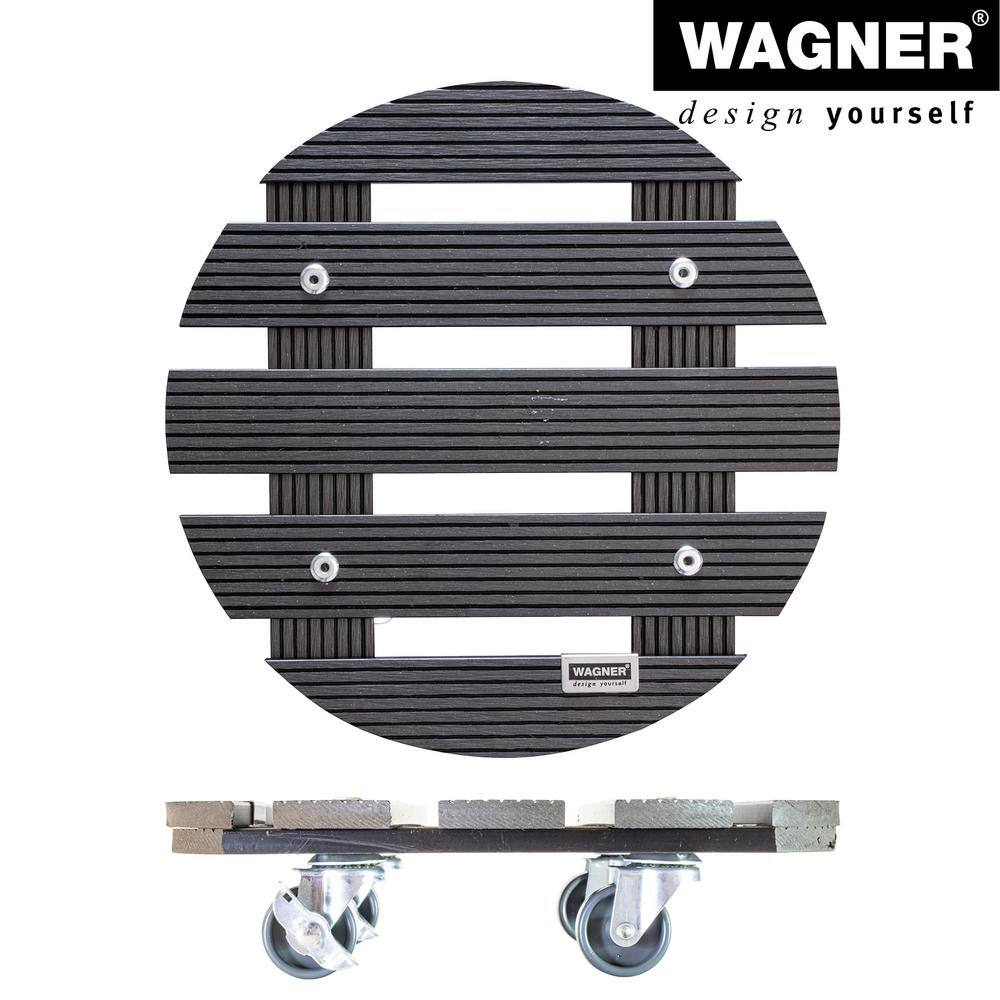 Wagner 11.4 in. Gray Round WPC Plant Caddy-Wood Plastic Composite 64-0525