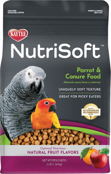 Kaytee NutriSoft Parrot and Conure Bird Food， 3-lbs