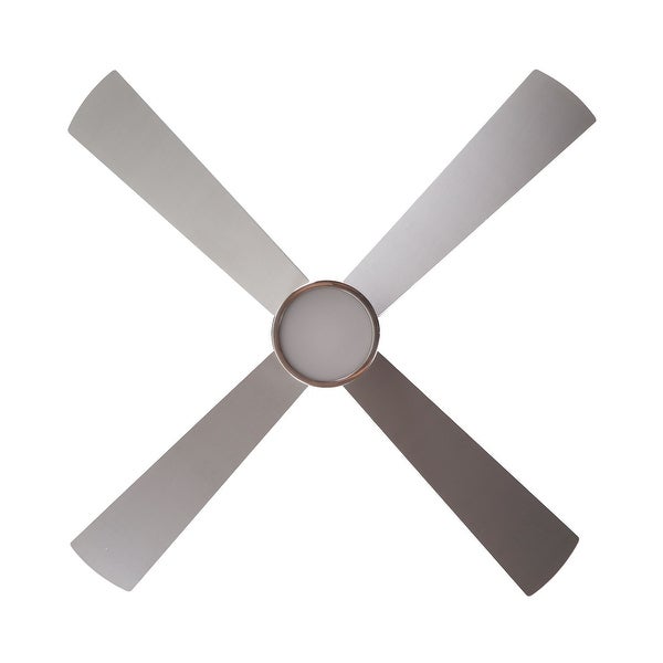 Industrial 52-in 4-Blade Brushed Chrome LED Ceiling Fan with Remote Control - 52