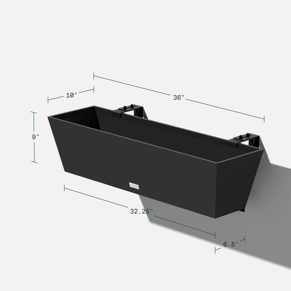 Veradek 36 in. x 10 in. Black Plastic Railing Window Box WBRLV36B