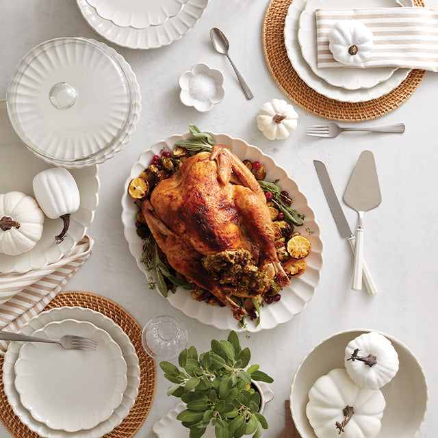 French Perle Scallop Centerpiece Bowl