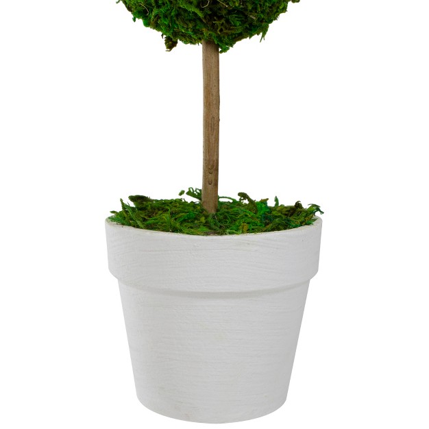 Reindeer Moss Ball Potted Artificial Spring Topiary Tree Green white