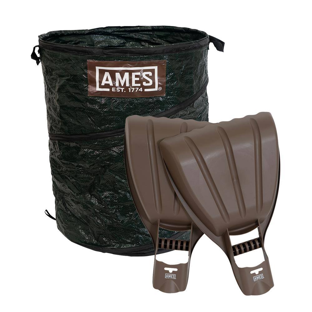 Ames Leaf Collecting Tool Set with Garden Claws and Collapsible Garden Waste Bag for Leaves Mulch and Other Debris 20212223