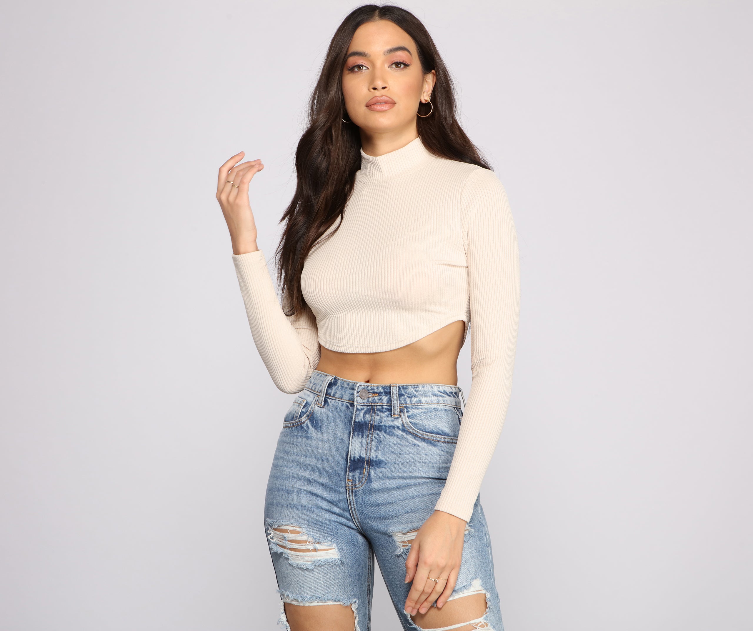 Totally Basic Vibes Ribbed Crop Top