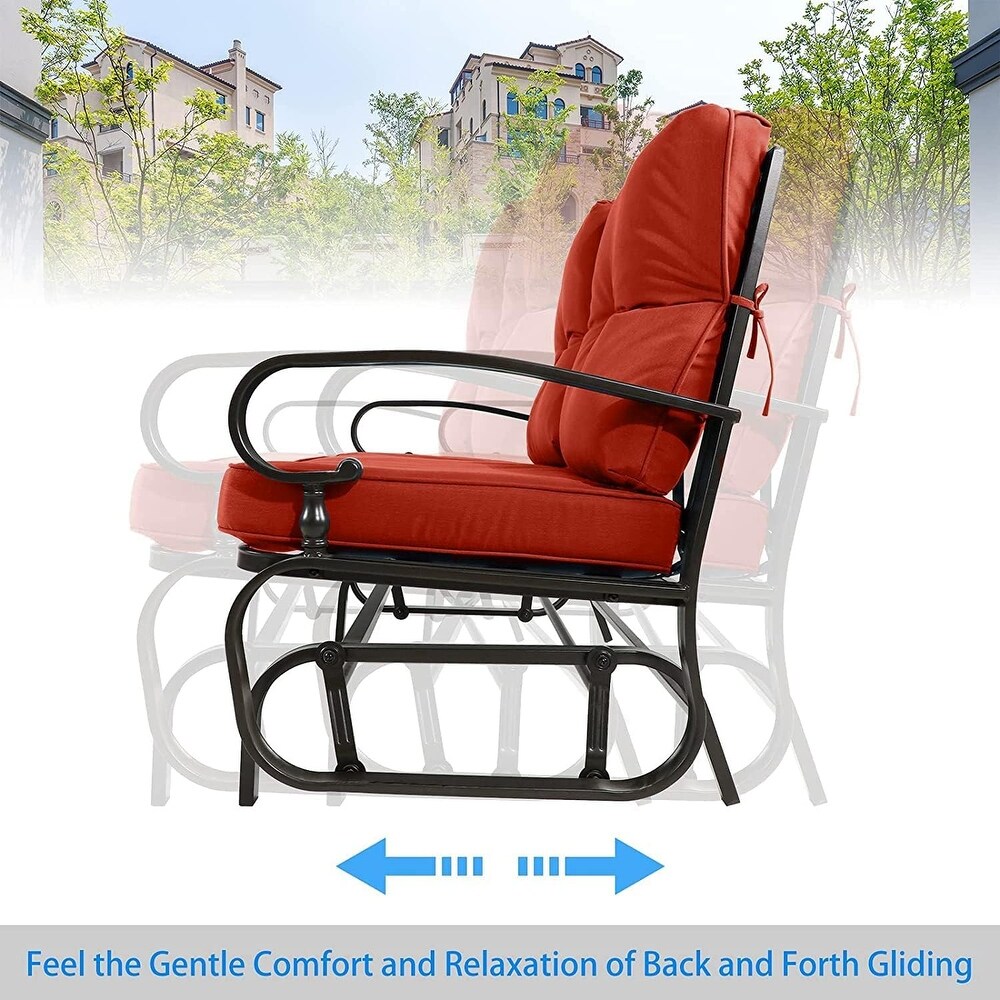 Nista Outdoor Glider Bench Rocking Chair with Cushions by Havenside Home