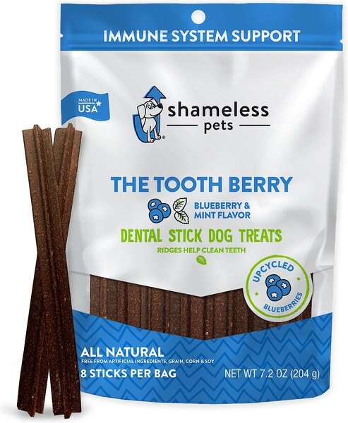 Shameless Pets The Tooth Berry Blueberry and Mint Flavor Dental Dog Treats