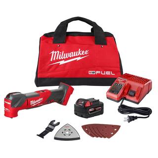 MW M18 FUEL 18V Lithium-Ion Cordless Brushless Oscillating Multi-Tool Kit with one 5.0 Ah Battery Charger and Tool Bag 2836-21