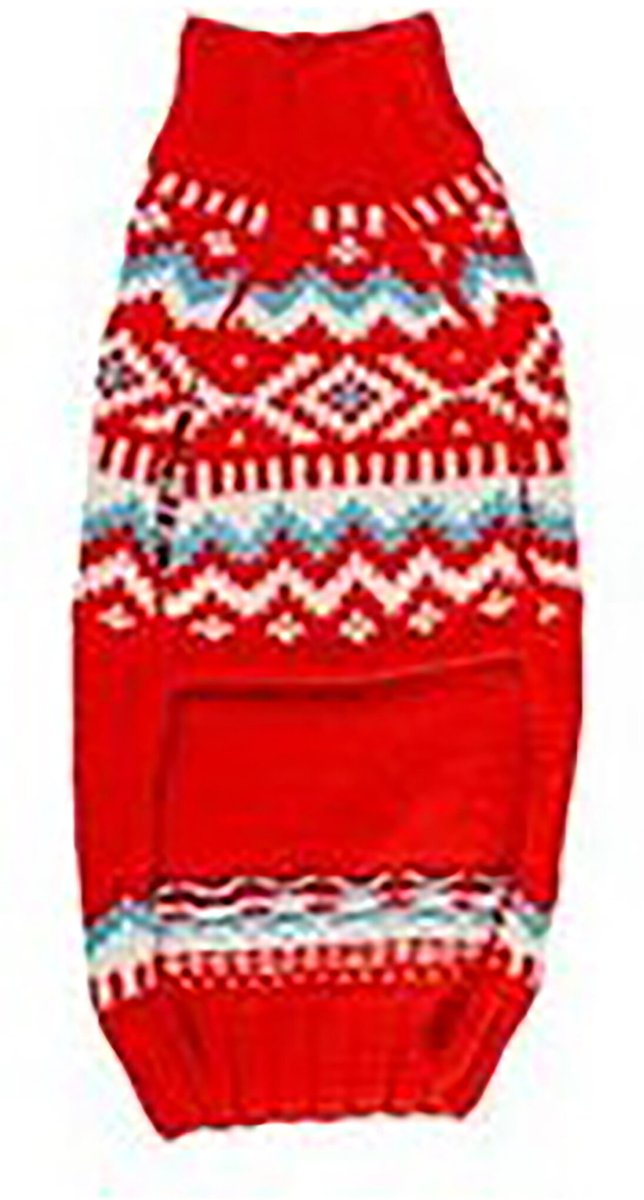 Chilly Dog Red Nordic Wool Dog Sweater