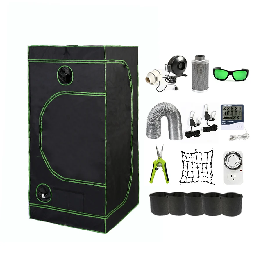 Beginners using indoor grow room supplies cheap hydroponic mushroom plant 4x4 indoor small grow tent kits grow box complete