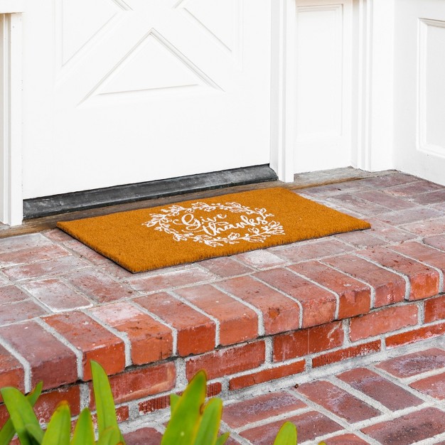 Juvale Thanksgiving Welcome Mat For Front Door Outdoor Fall Rug For Porch Give Thanks 30x17 In