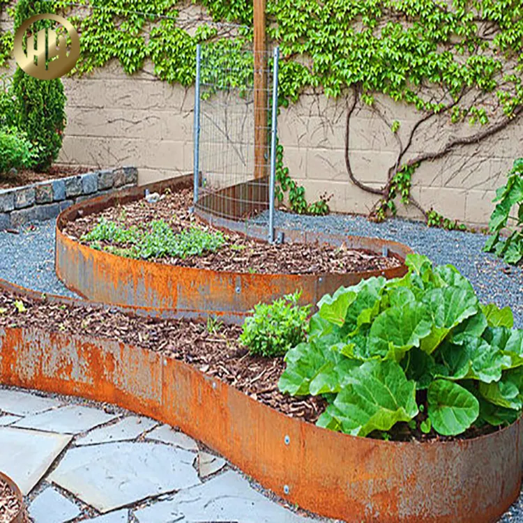 Factory Supply Corten Steel Metal Simple Courtyard Edging Border