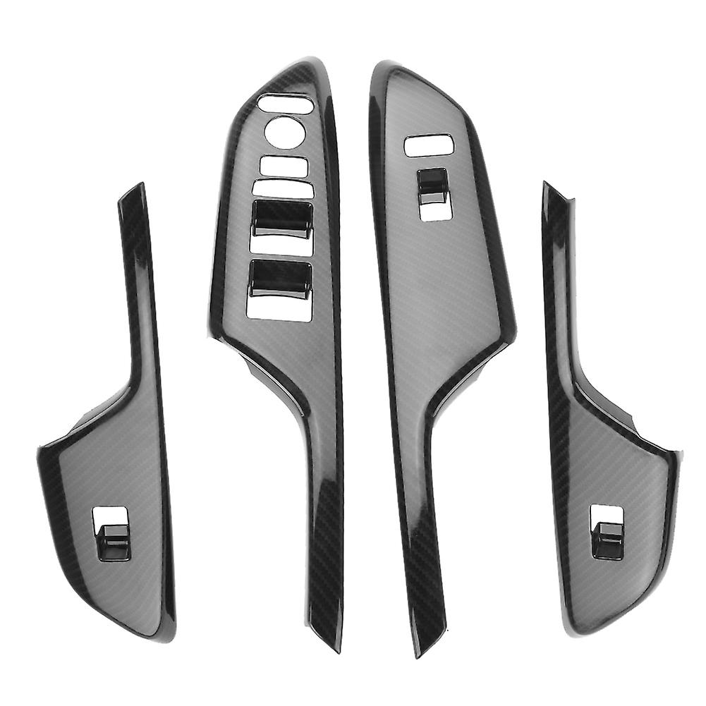 4pcs Carbon Fiber Style Door Handle Armrest Trim Fit For Honda Civic 2016-2017