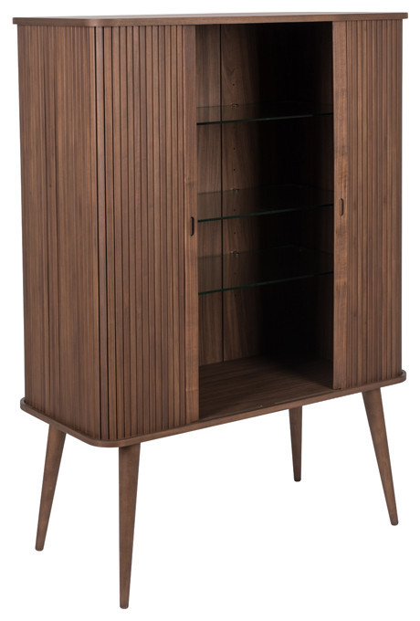 Brown Walnut Cabinet  Zuiver Barbier   Midcentury   Accent Chests And Cabinets   by Luxury Furnitures  Houzz