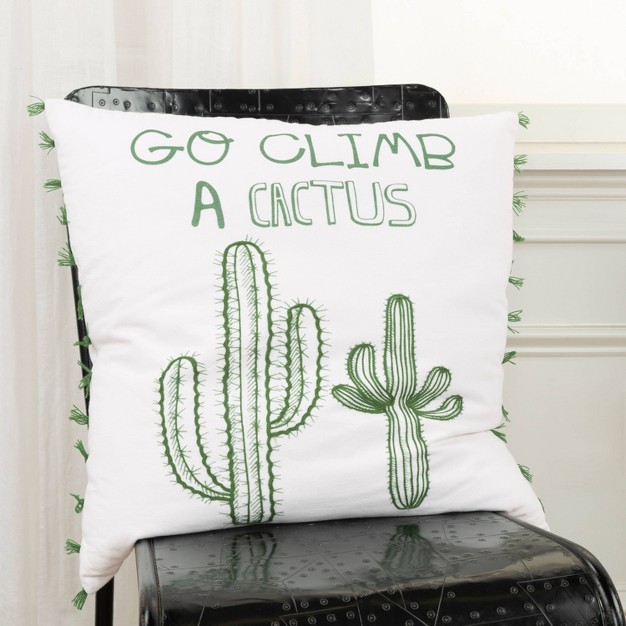 Oversize Cactus Square Throw Pillow Cover Rizzy Home