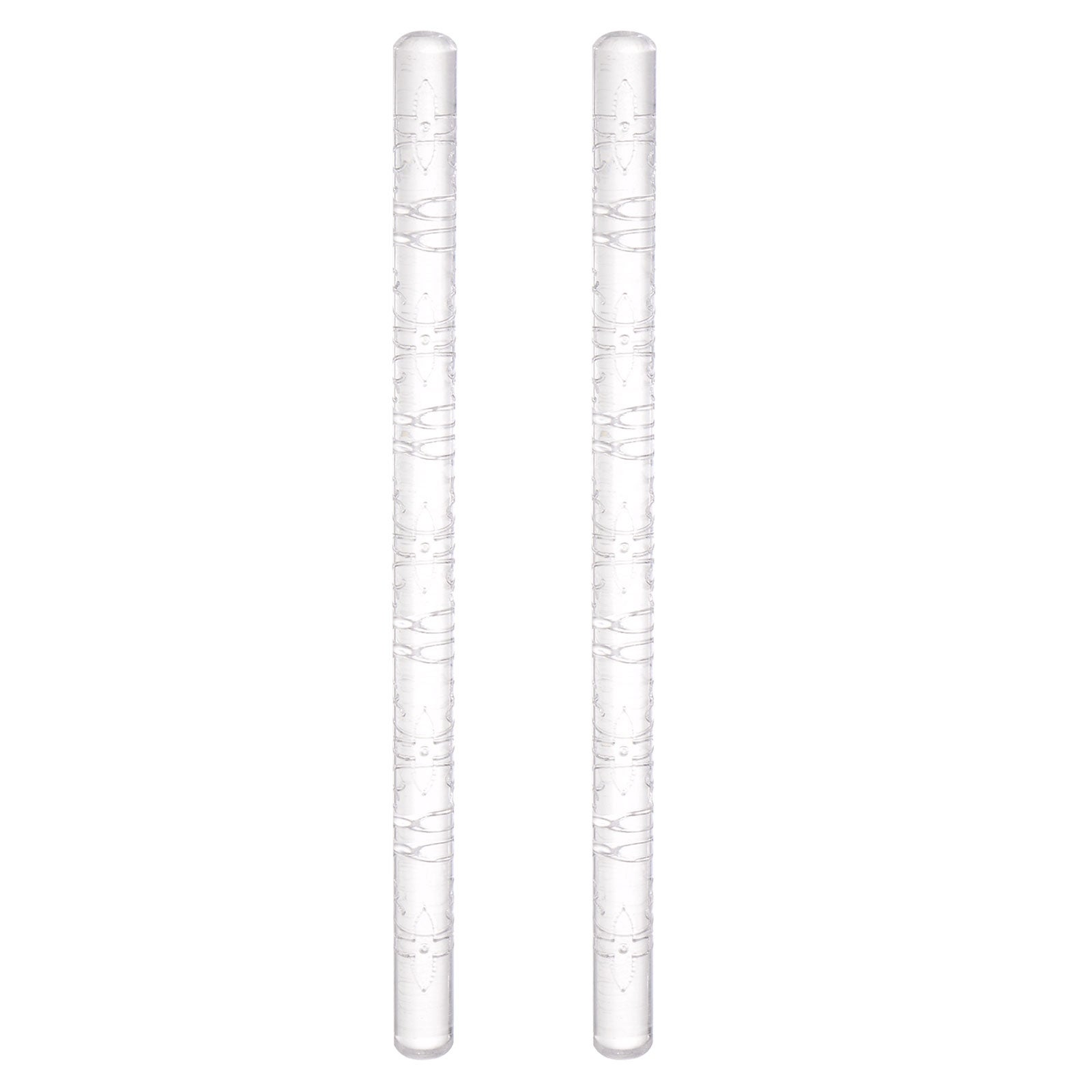 2pcs Acrylic Embossed Rolling Pin 16cm x 1cm Roman Pattern - Transparent